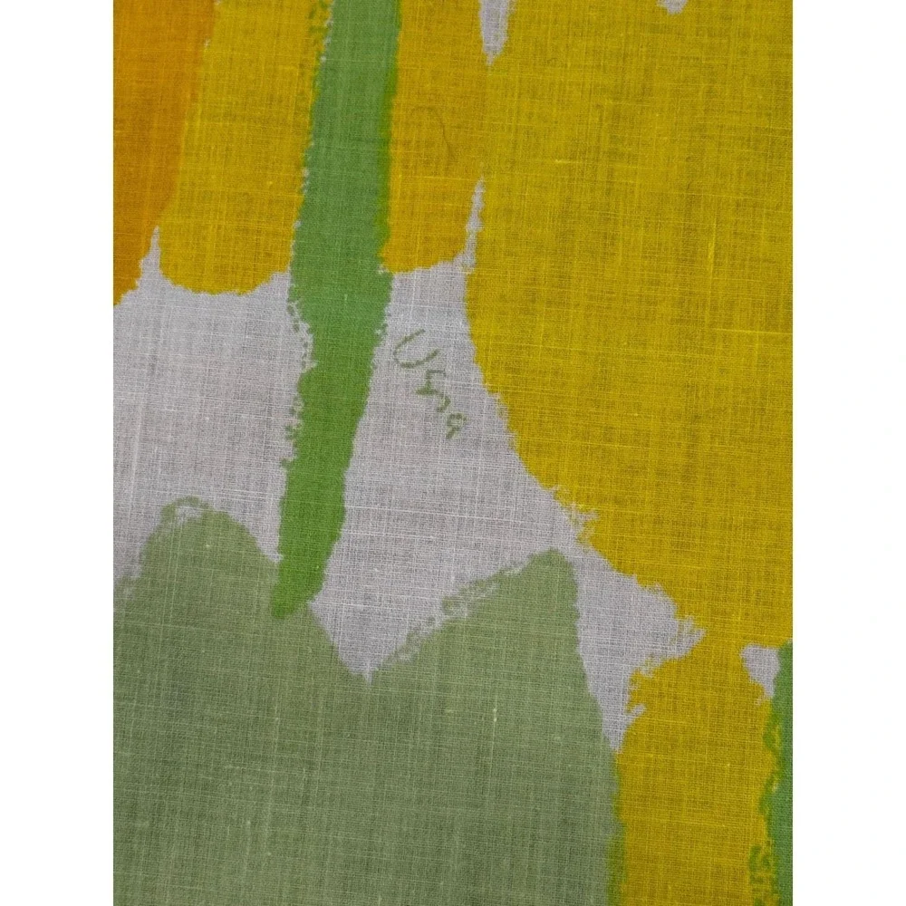 Vera Neumann Vintage Custom Curtain Panels 4 pc Yellow Orange‎ Tulip Floral
